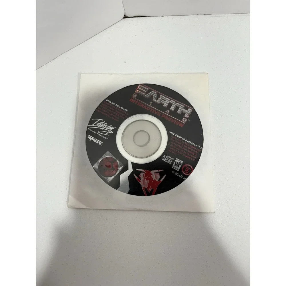 Earth 2140 PC CD Rom I Tera Tive Preview DOS Installation Interplay Topware RARE